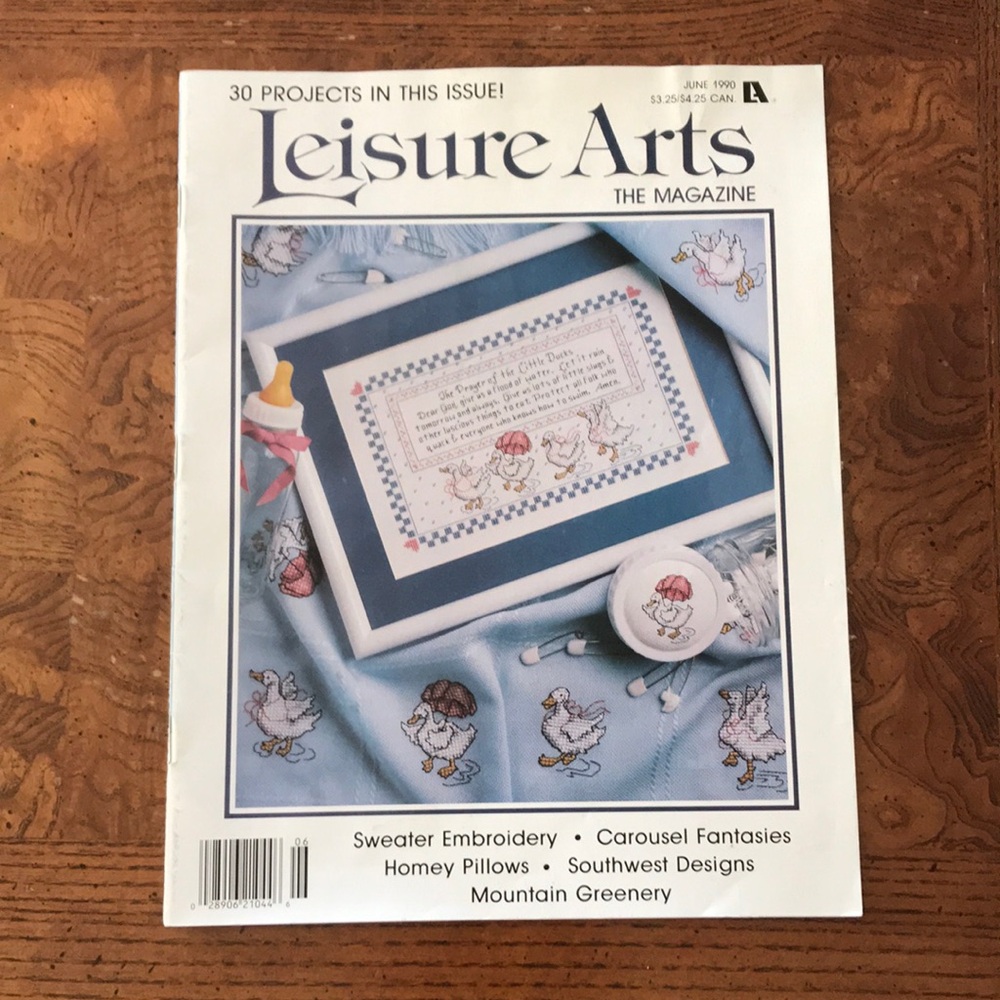 Leisure Arts June 1990 Cross Stitch Magazine Crochet & Embroidery Projects